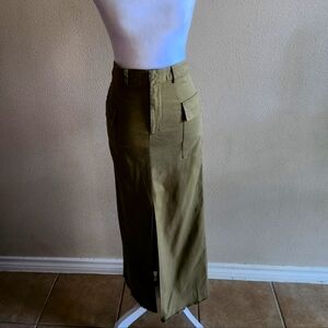 Line and Dot khaki slit maxi skirt